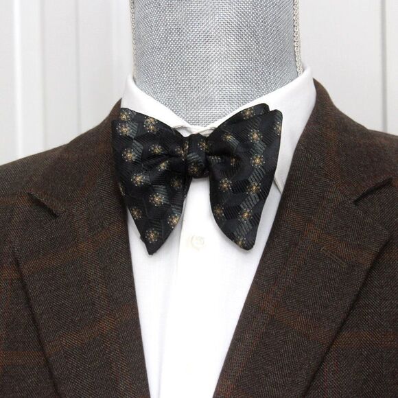 NWT Mens Self tied Bow Tie Maroon Silk Bowtie Big Butterfly bowtie S547 Gift box - Picture 8 of 15